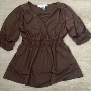 Studio M Brown Boho Blouse Size M